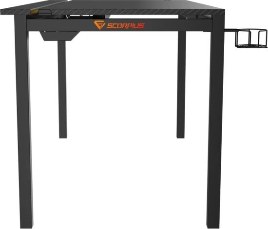 שולחן גיימינג עם תאורת ARGB דגם Deskpro-LS140 מבית Scorpius - צבע שחור