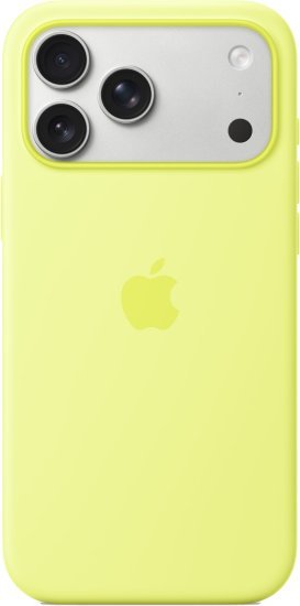 כיסוי סיליקון מקורי ל-Apple iPhone 17 Pro Max עם חיבור MagSafe - צבע Neon Yellow