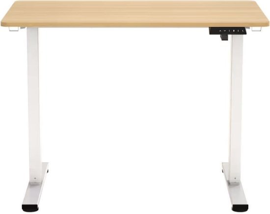 שולחן חכם מתכוונן בגודל 100x60 ס''מ Smarter ET119W-C - צבע לבן משולב עץ אלון