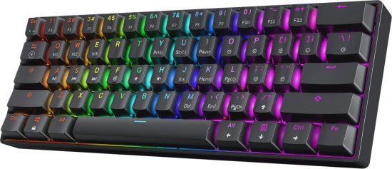 מקלדת גיימינג מכנית חוטית HK GAMING GK61 - צבע שחור