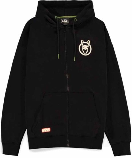 קפוצ'ון לגברים עם רוכסן Marvel Loki Badge  - מידה S