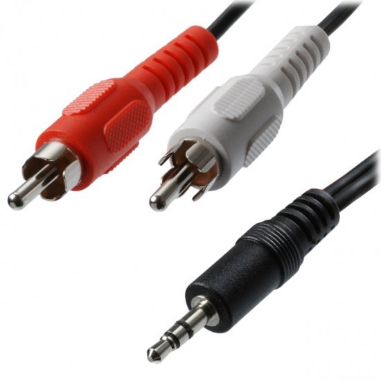 כבל 3.5 מ''מ ל-2 כניסות RCA באורך 1.5m / 1.8m מטרים Gold Touch